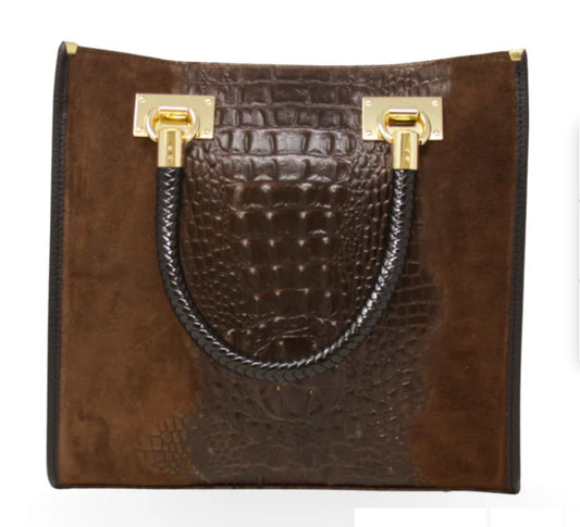 GENUINE ITALIAN LEATHER PORTFOLIO BAG BROWN