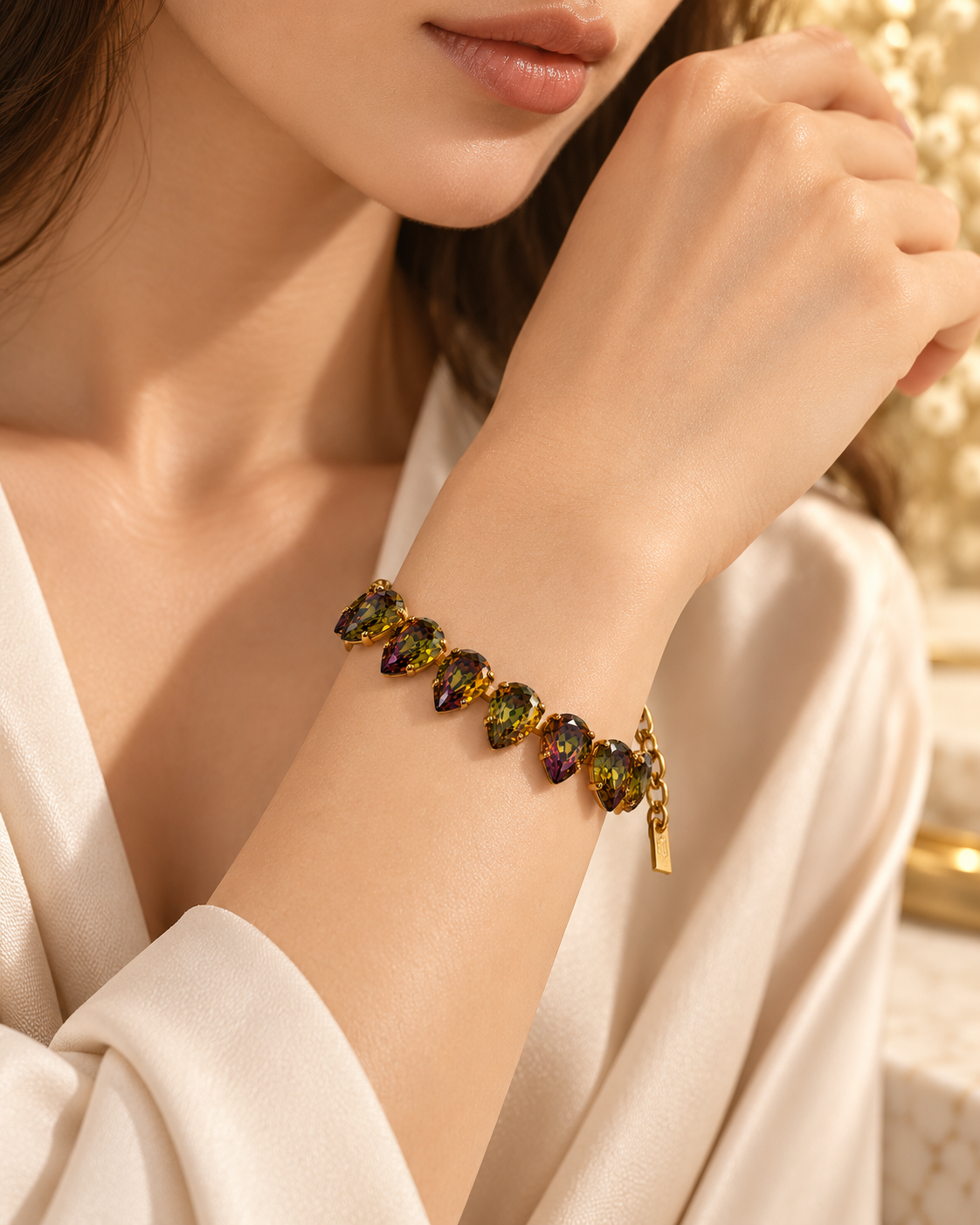 TOVA Avani Bracelet in Olive Aurora