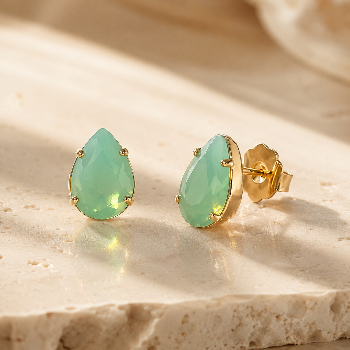 TOVA Lumi Studs in Pacific Opal