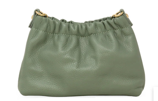 Italian Leather Small Handbag Green