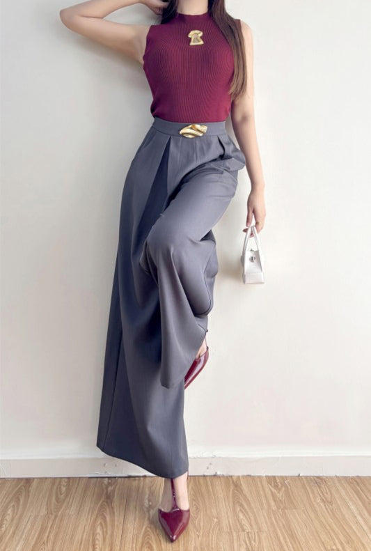 High Waist Pleated Palazzo