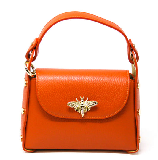 GENUINE ITALIAN LEATHER BUTTERFLY MINI BAG ORANGE
