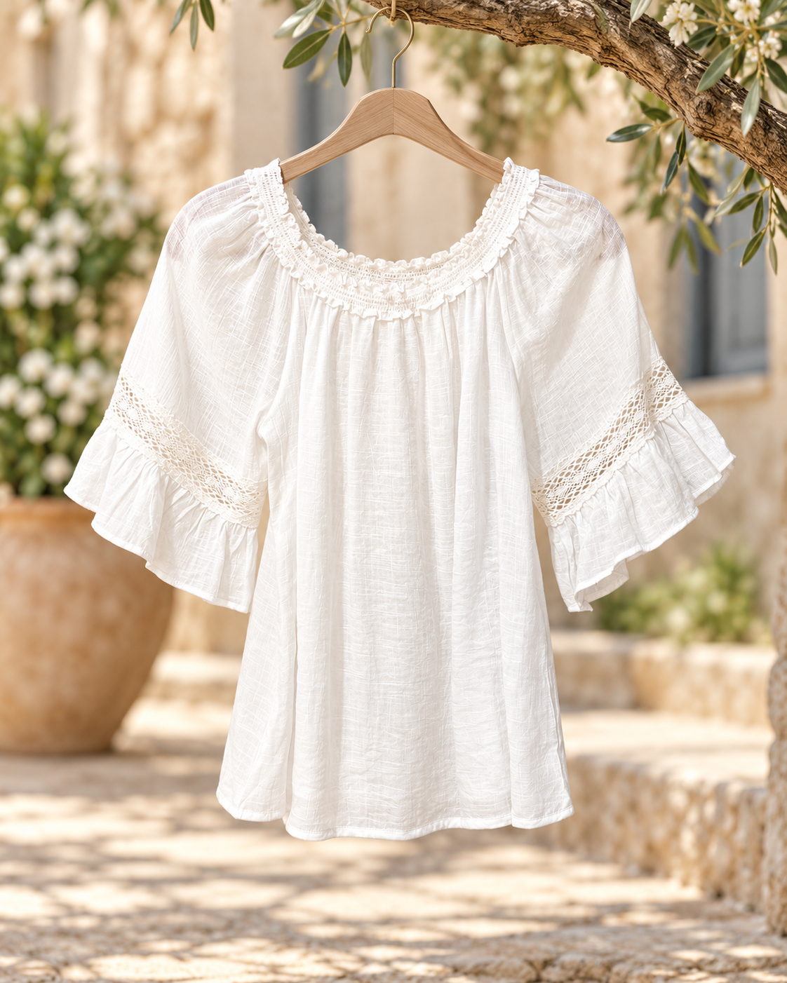 White blouse with sleeves