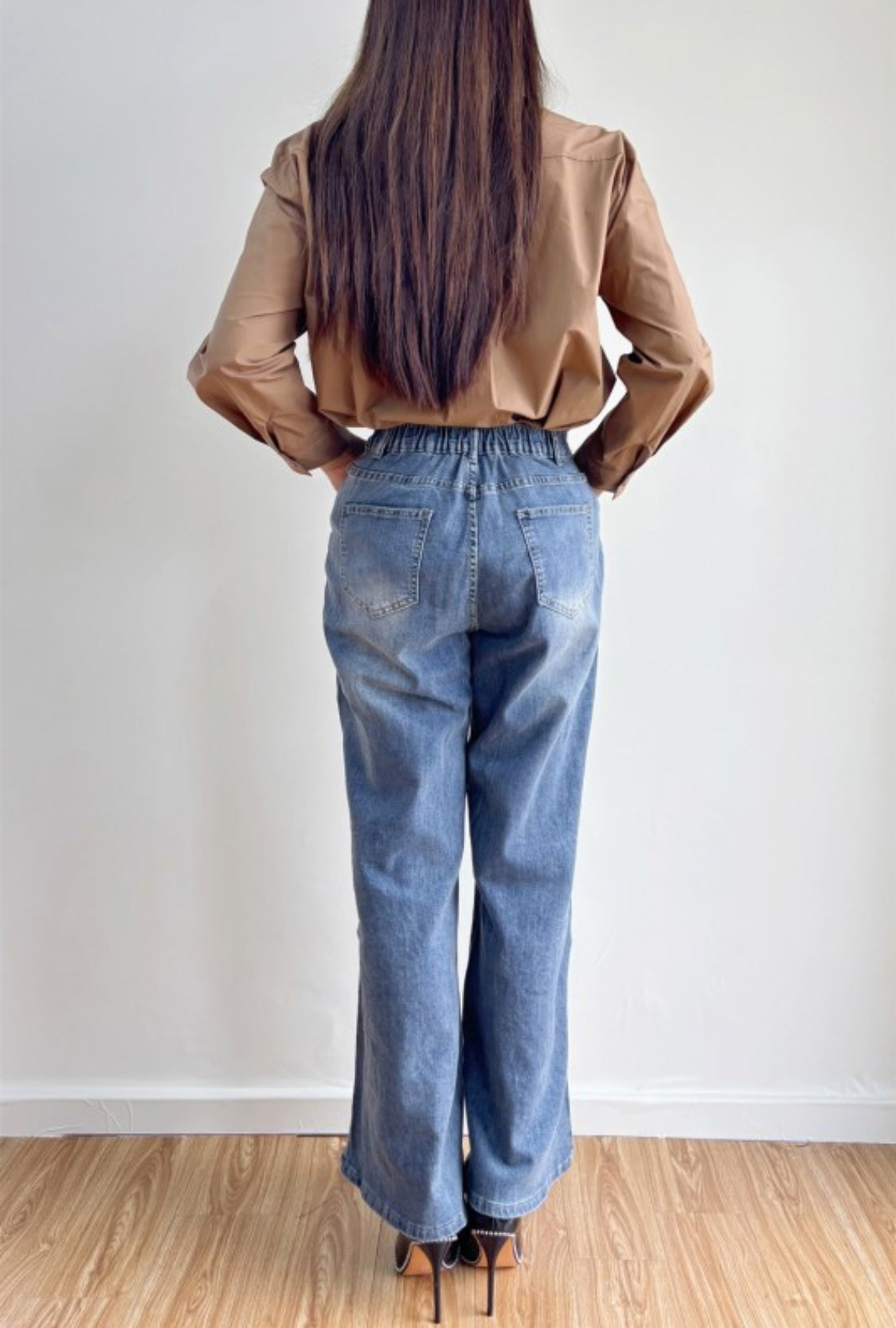 Wide Leg Jean With Floral Cutouts Embroidery