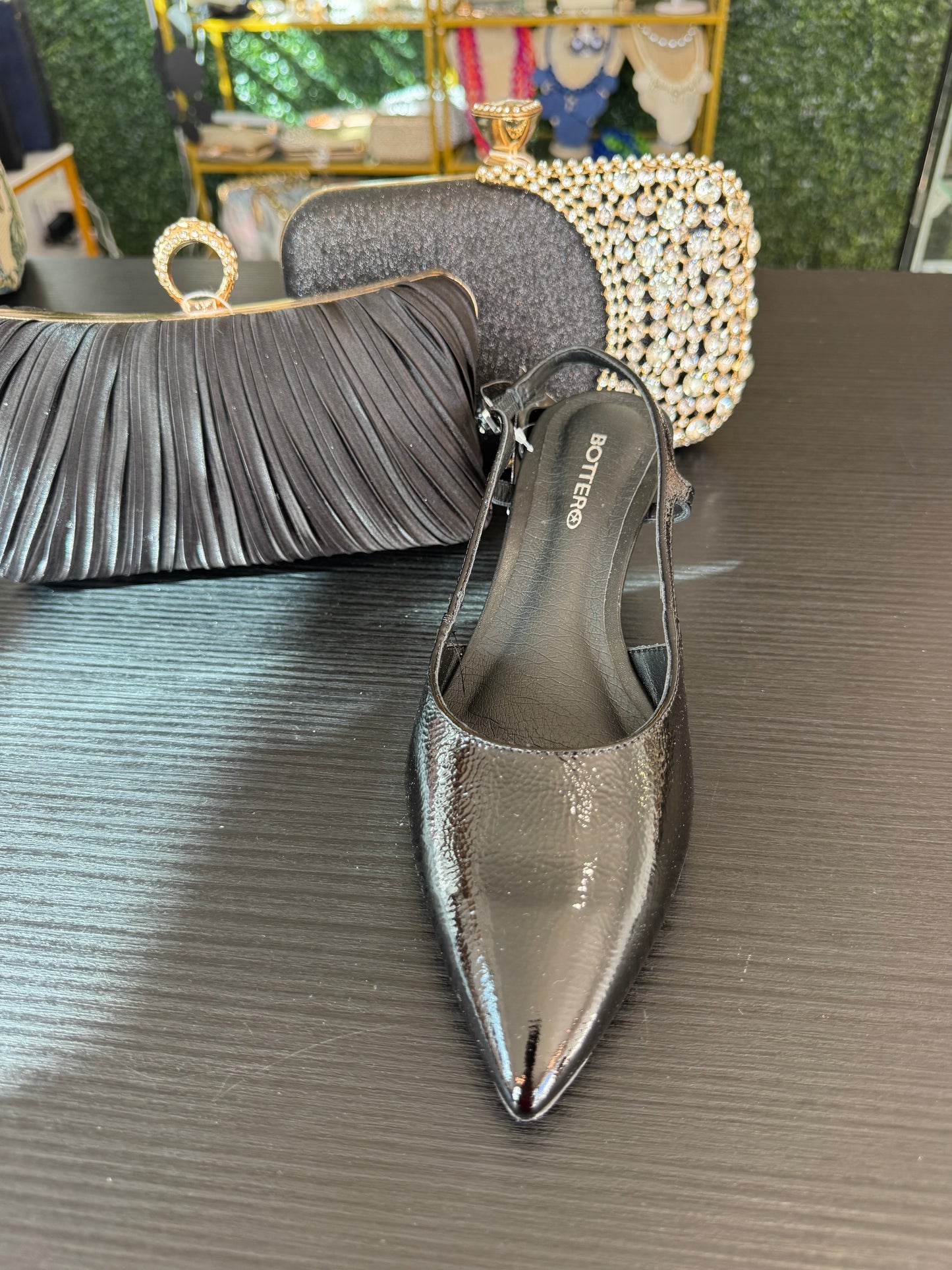 Bottero Leather Black Charol Shoe