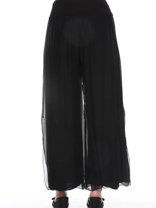 Silk Italian Black Pants