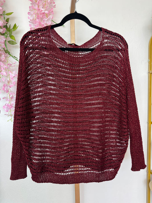 Italian Mesh Shirt Wine