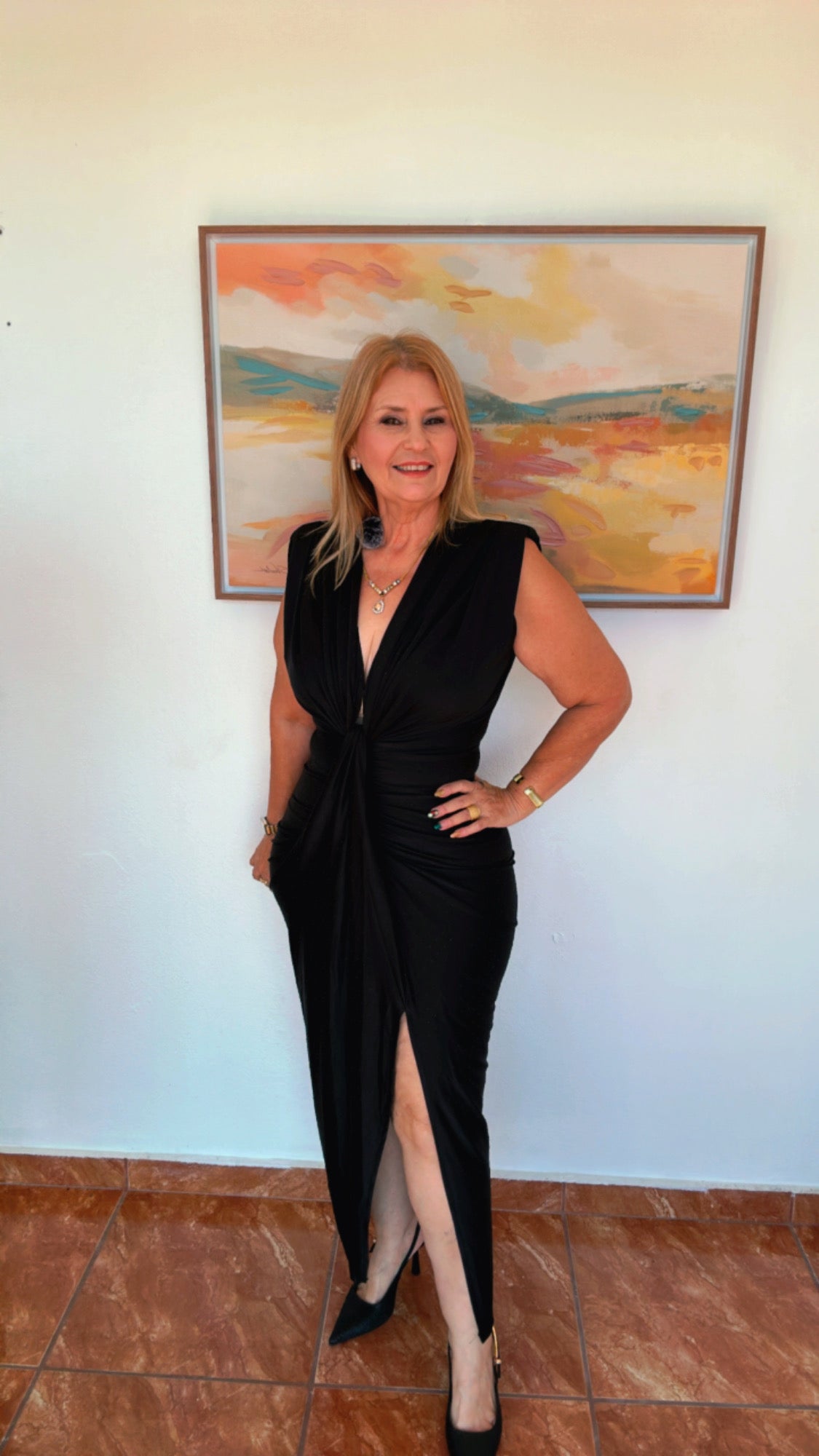 Italian Mini Rhinestones Accent Dress