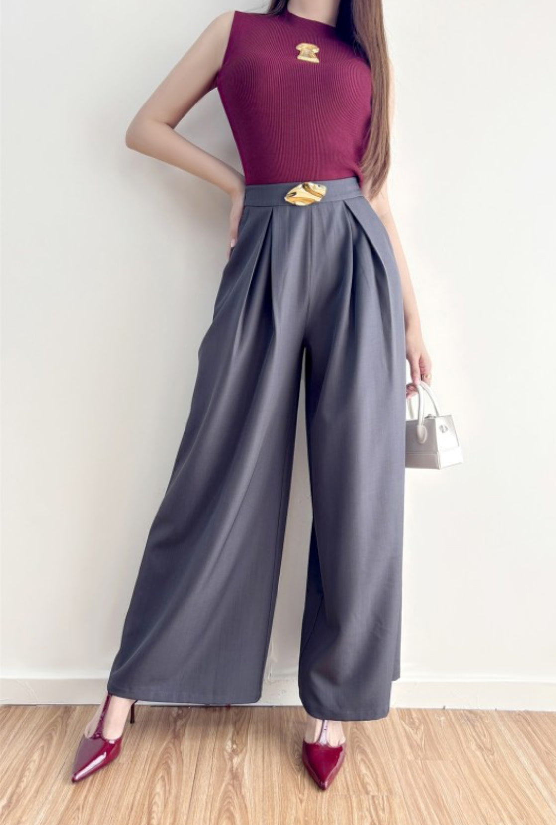 High Waist Pleated Palazzo