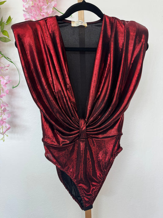 Italian Metalic Red Bodysuit
