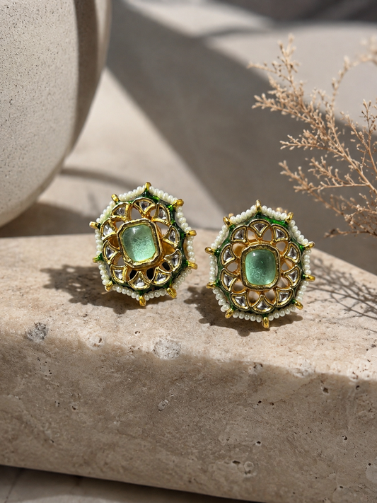 Emerald Kundan Earrings