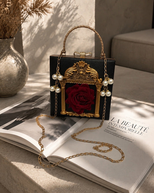 Luxury Designer-Inspired Rose Evening Bag