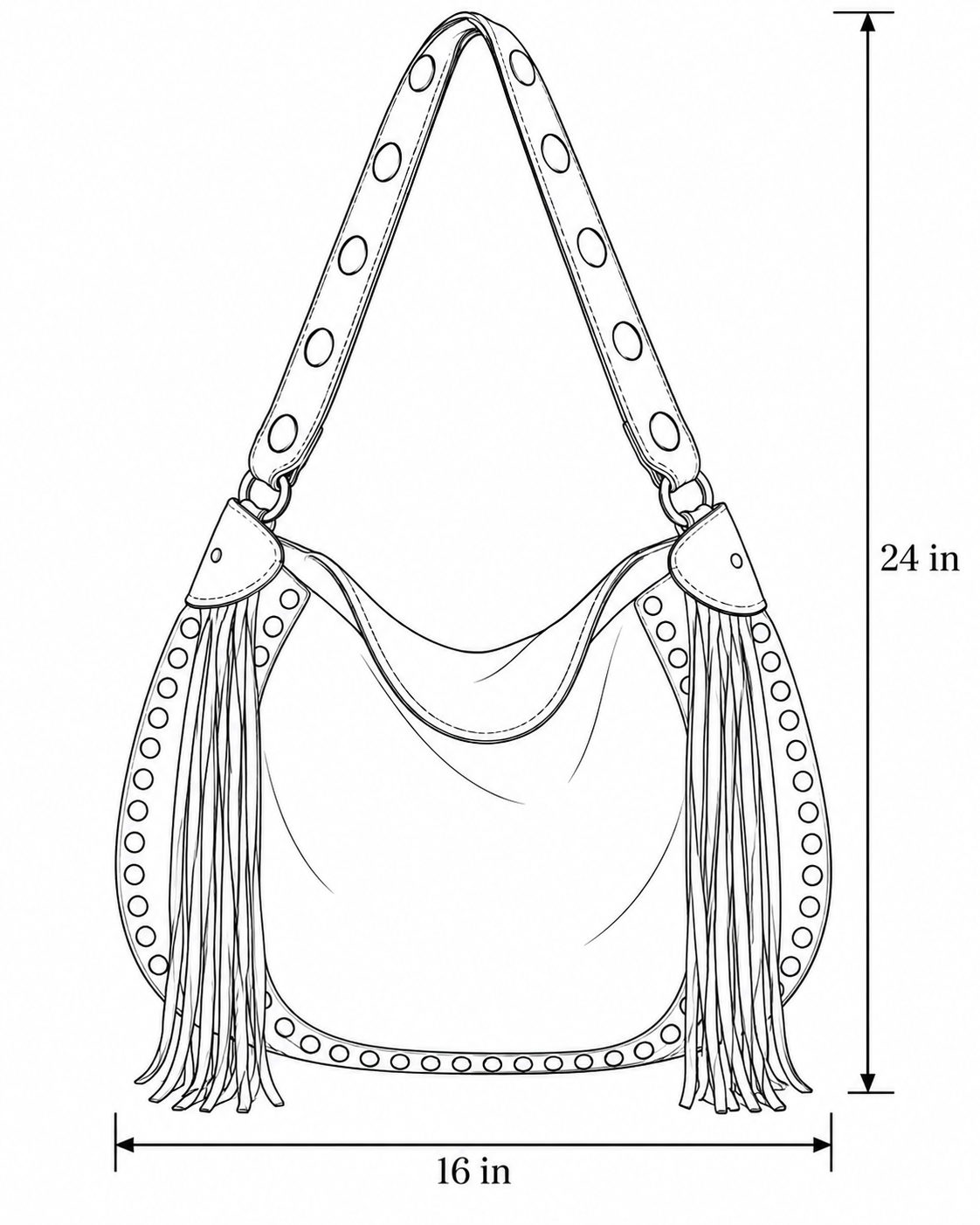 Taupe Boho Fringe Hobo Bag