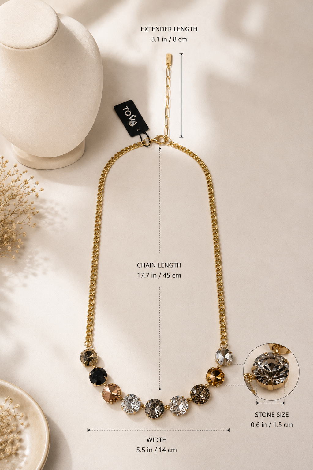 TOVA Mini Sofía Necklace in Metalics
