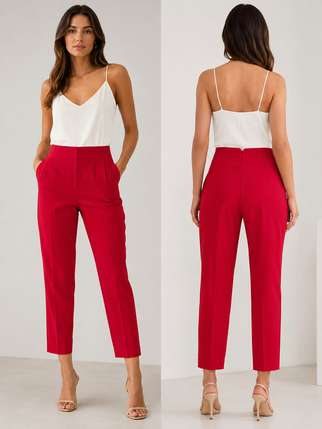 Milano Tailored Pants – Red