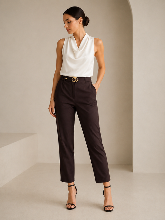 Monaco Tailored Pants - Brown