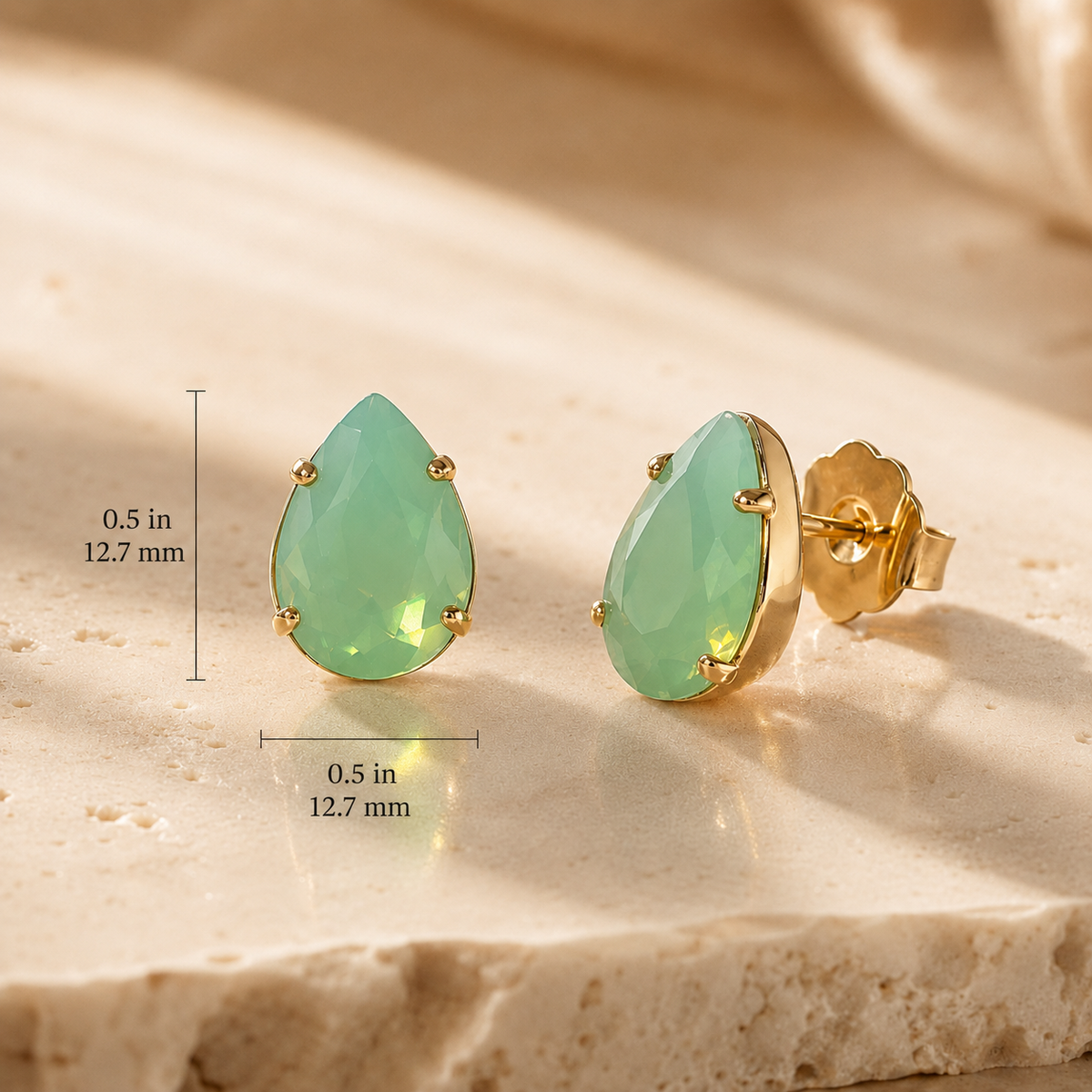 TOVA Lumi Studs in Pacific Opal