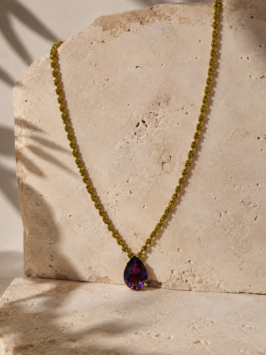 Tova Milli Necklace in Amethyst and Khaki color