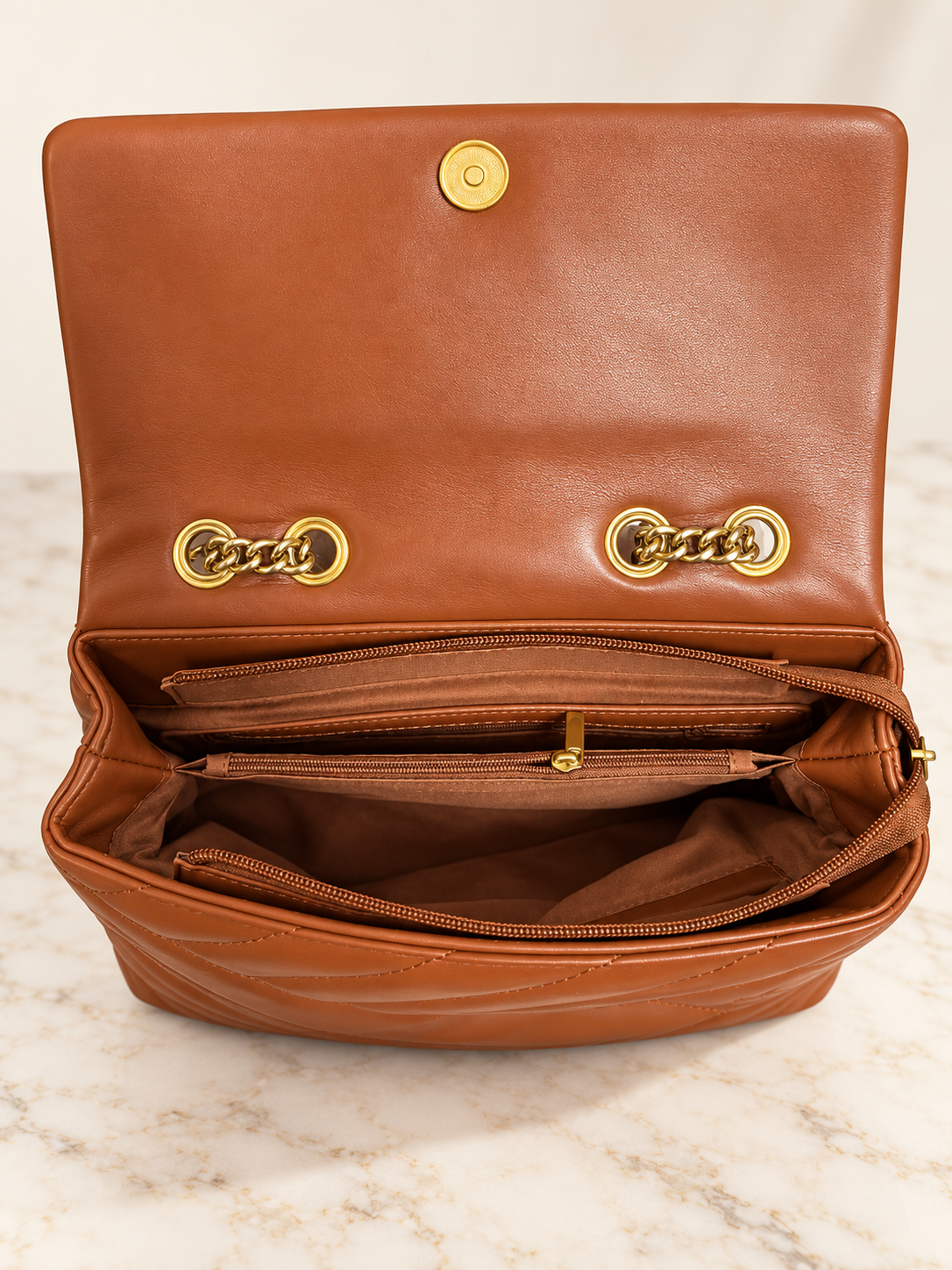 Cognac Inspired Quilted Bag
