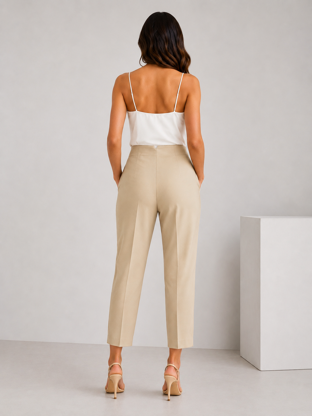 Milano Tailored Pants – Soft Beige