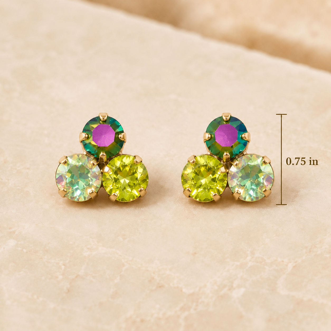 TOVA Ines Earrings in Multi Green