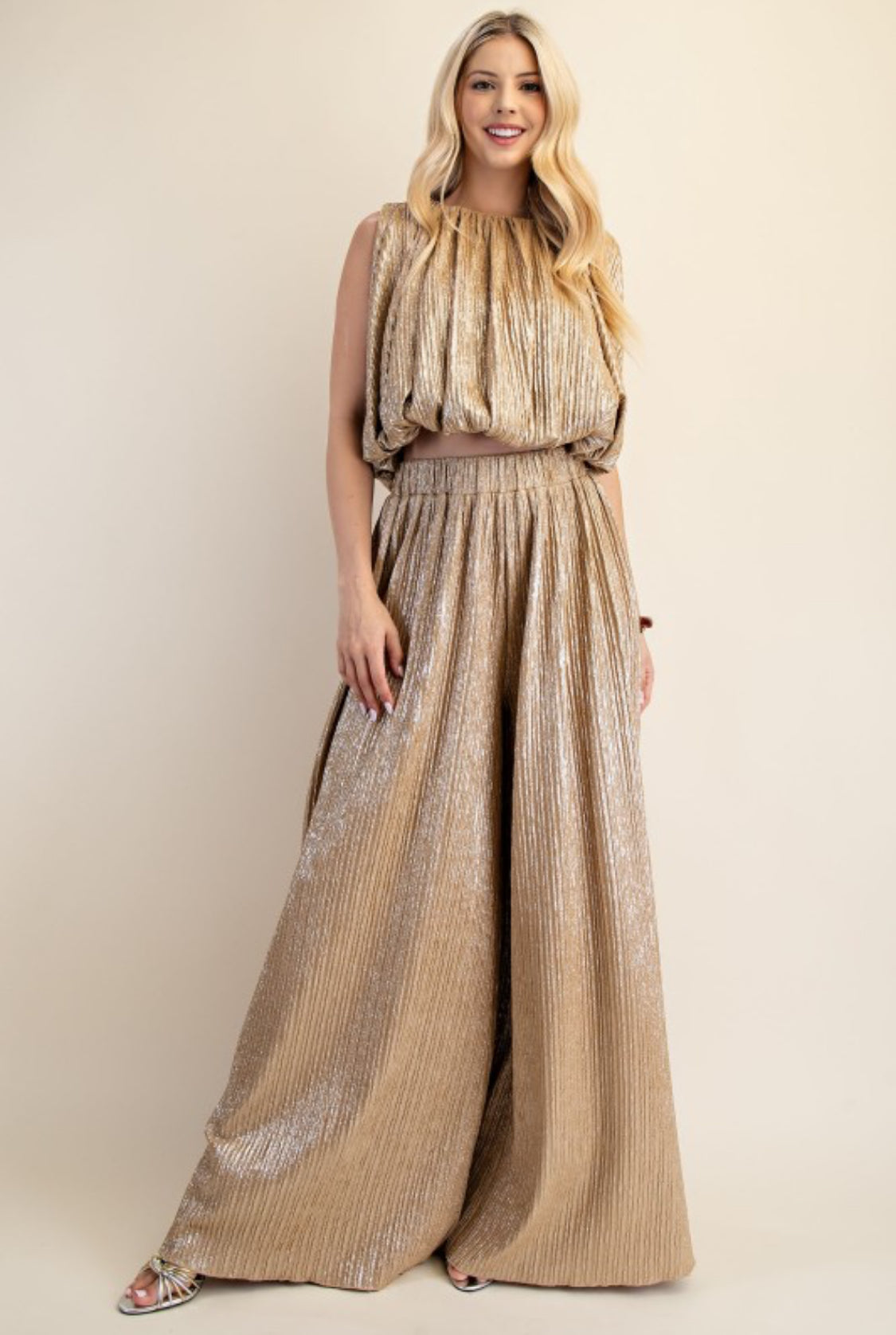 Texturized Gold Palazzo