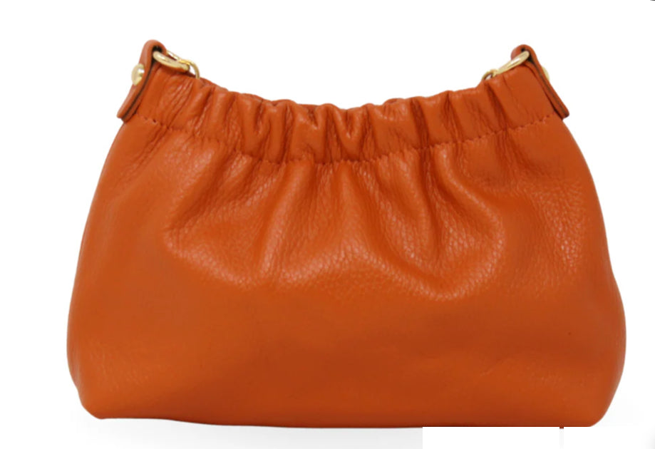 Italian Leather Small Handbag Orange