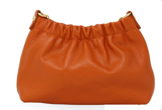 Italian Leather Small Handbag Orange