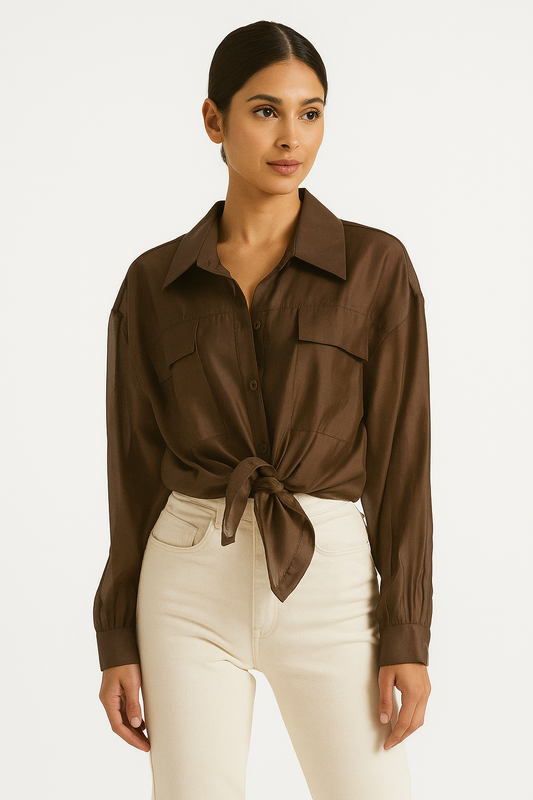 Italian Button Down Shirt Brown
