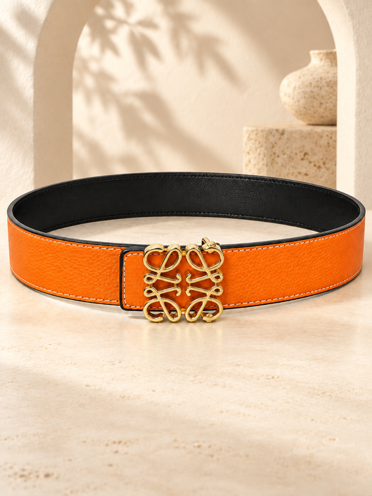 Anagram-Inspired Statement Belt Orange