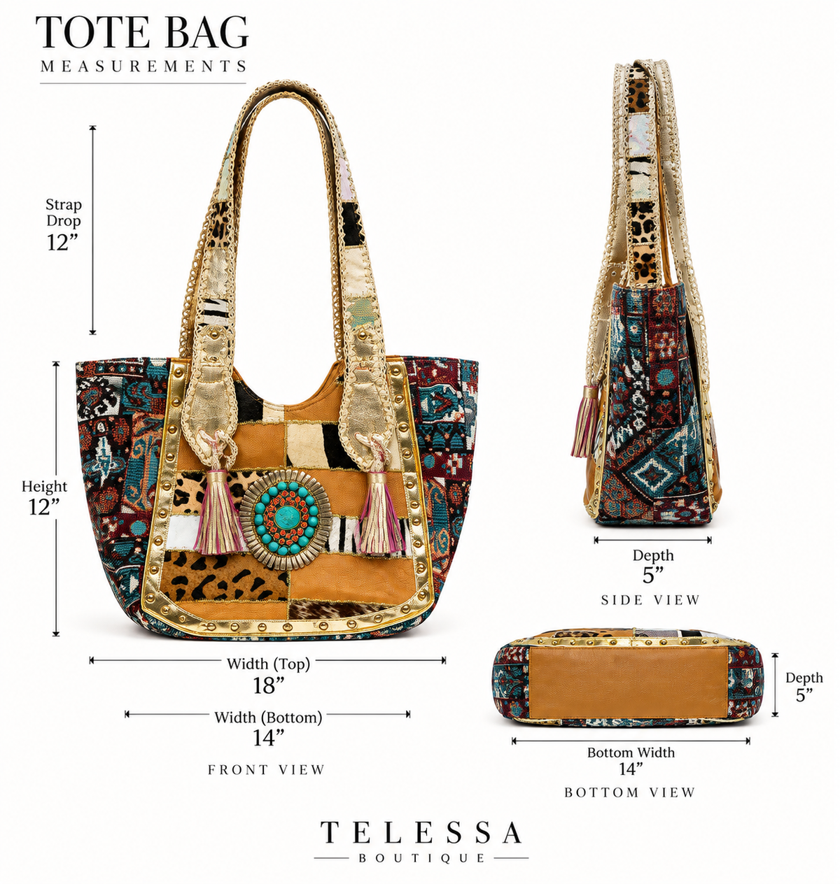 Sahara Boho Patchwork Artisan Tote