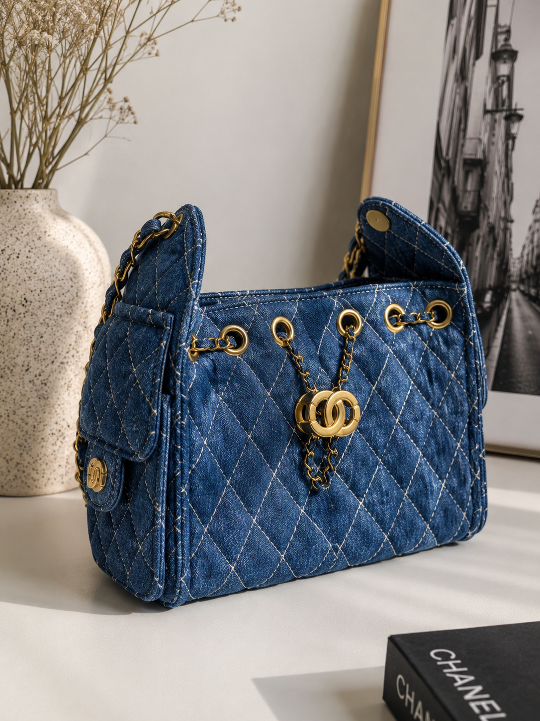 The Denim Luxe Maxi Bag