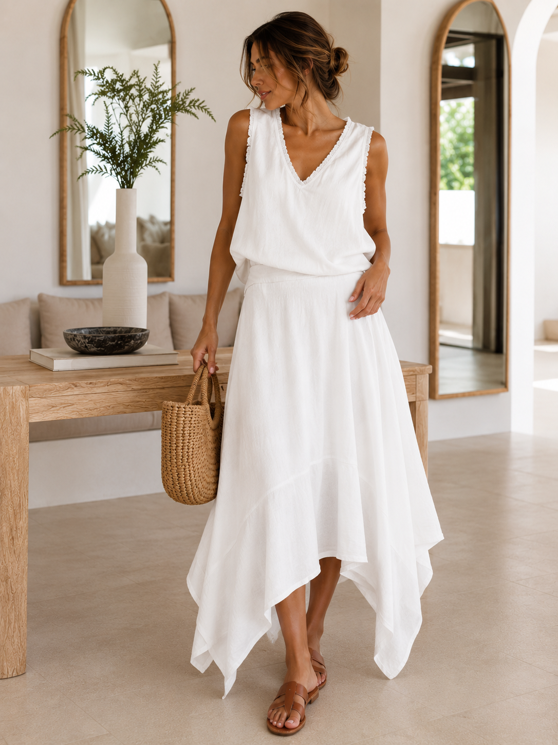 White Linen Layered Set-One size