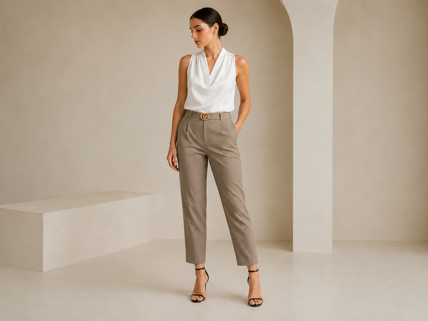 Monaco Tailored Pants - Beige