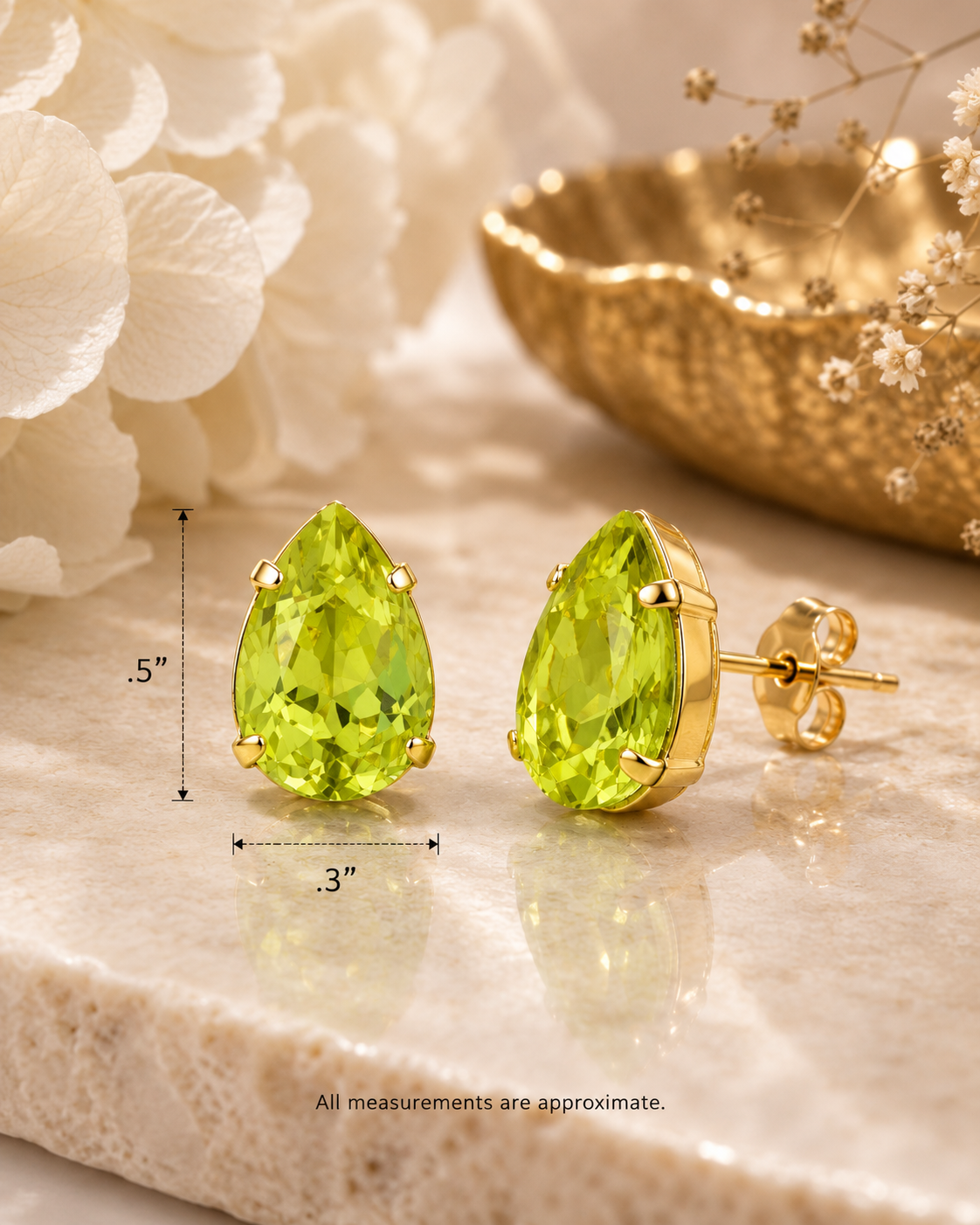 TOVA Lumi Studs In Chartreuse