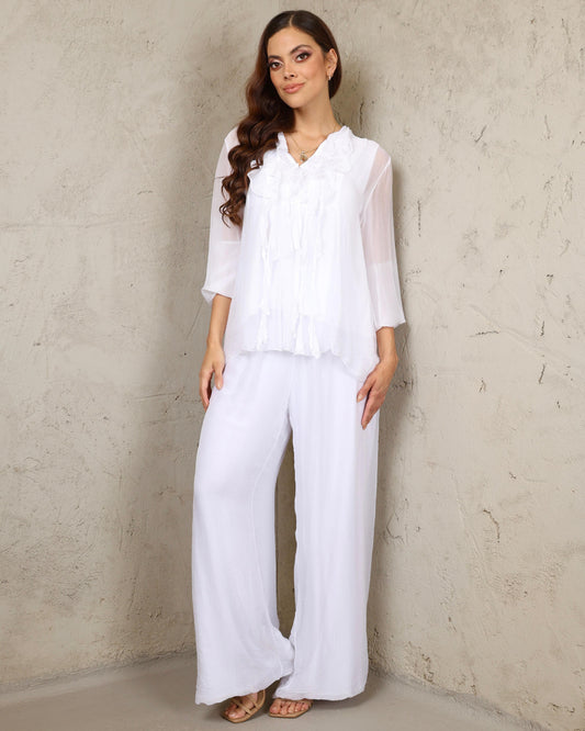 White Silk Blouse