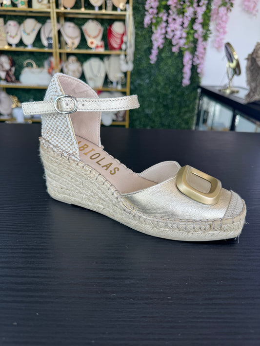 Espadrille Gold leather Fabiolas