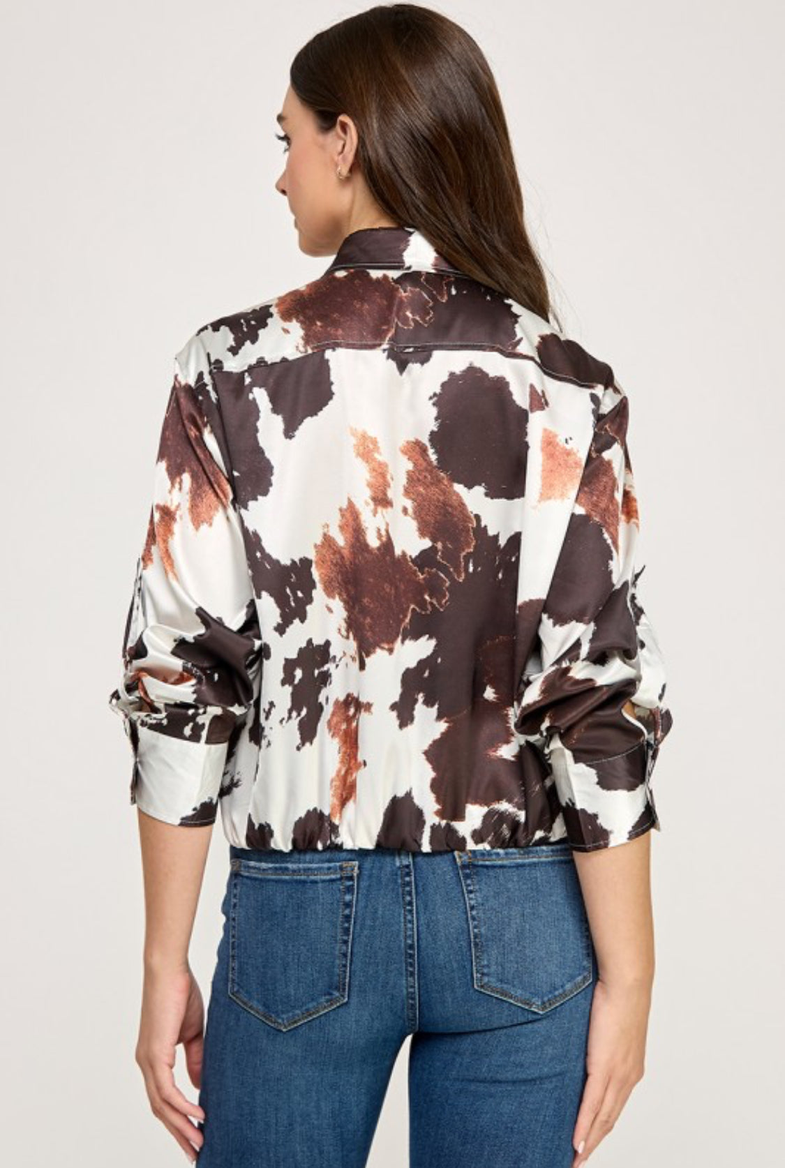 Animal Print Metal Button Shirt