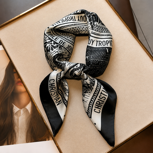 Elegant Black Signature Scarf