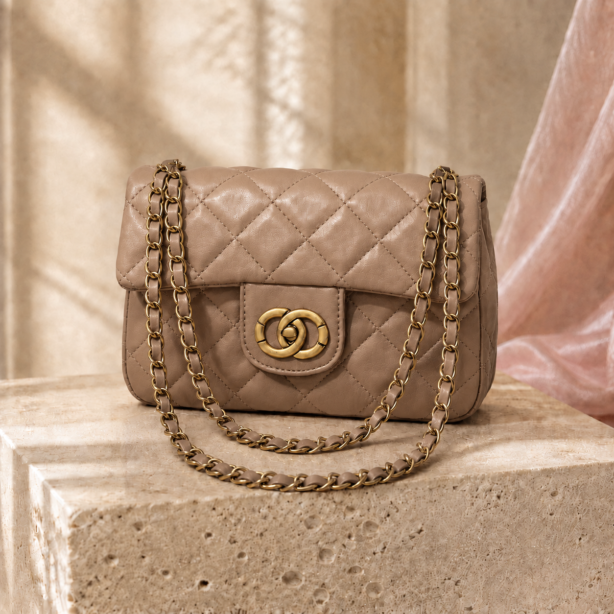 Inspired Designer Bag Beige