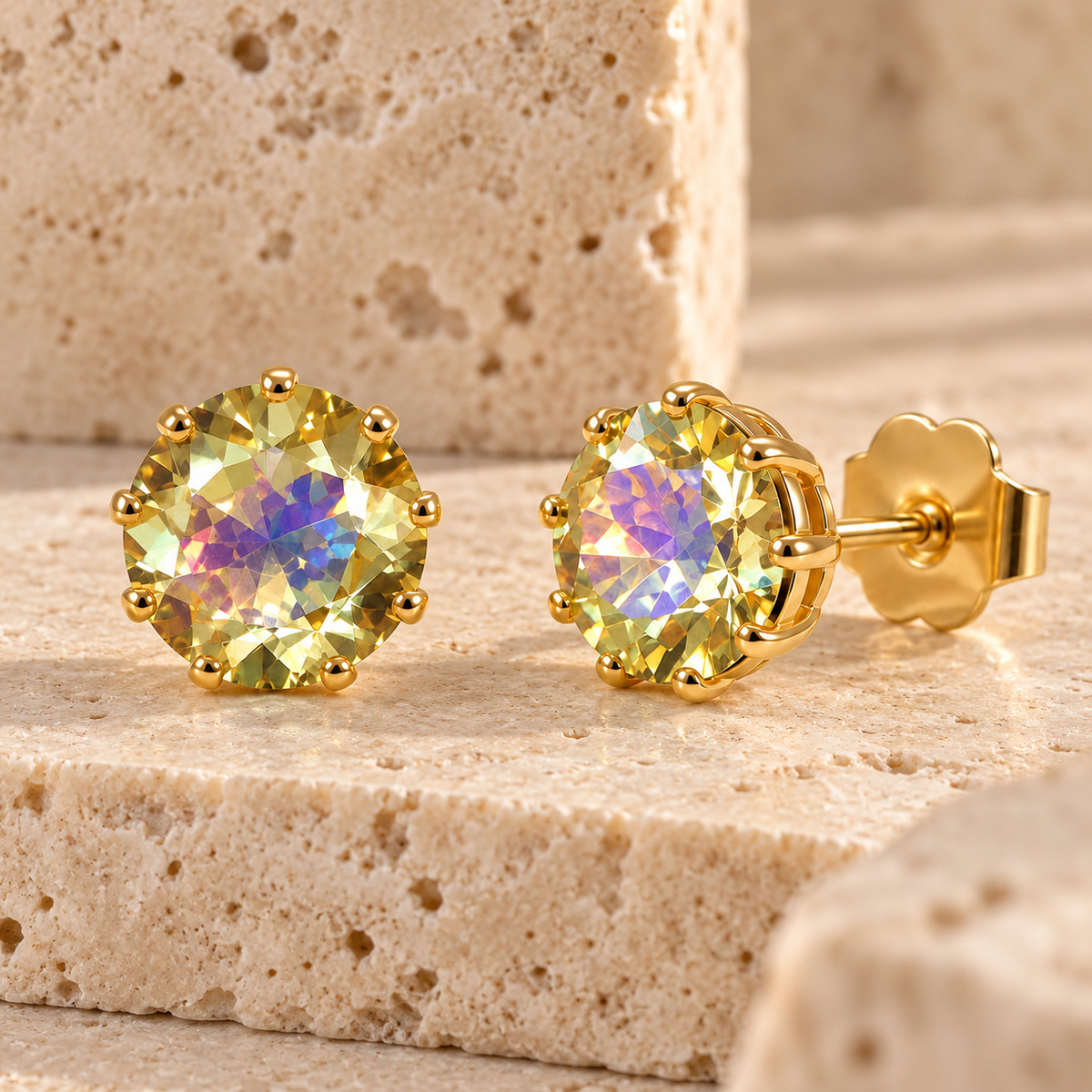 TOVA Chrisley Studs in Soft Champagne