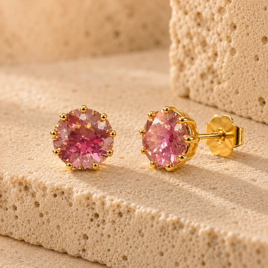 TOVA Chrisley Studs in Rose Champagne