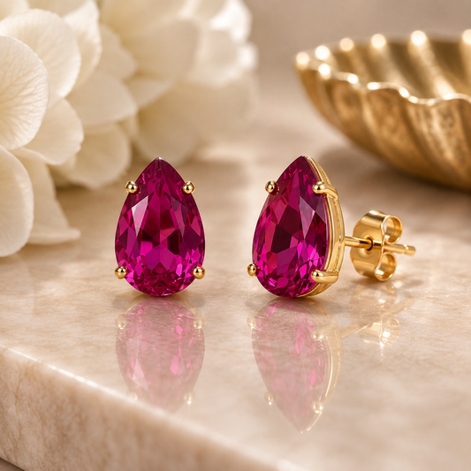 TOVA Lumi Stud Earrings in Fushia