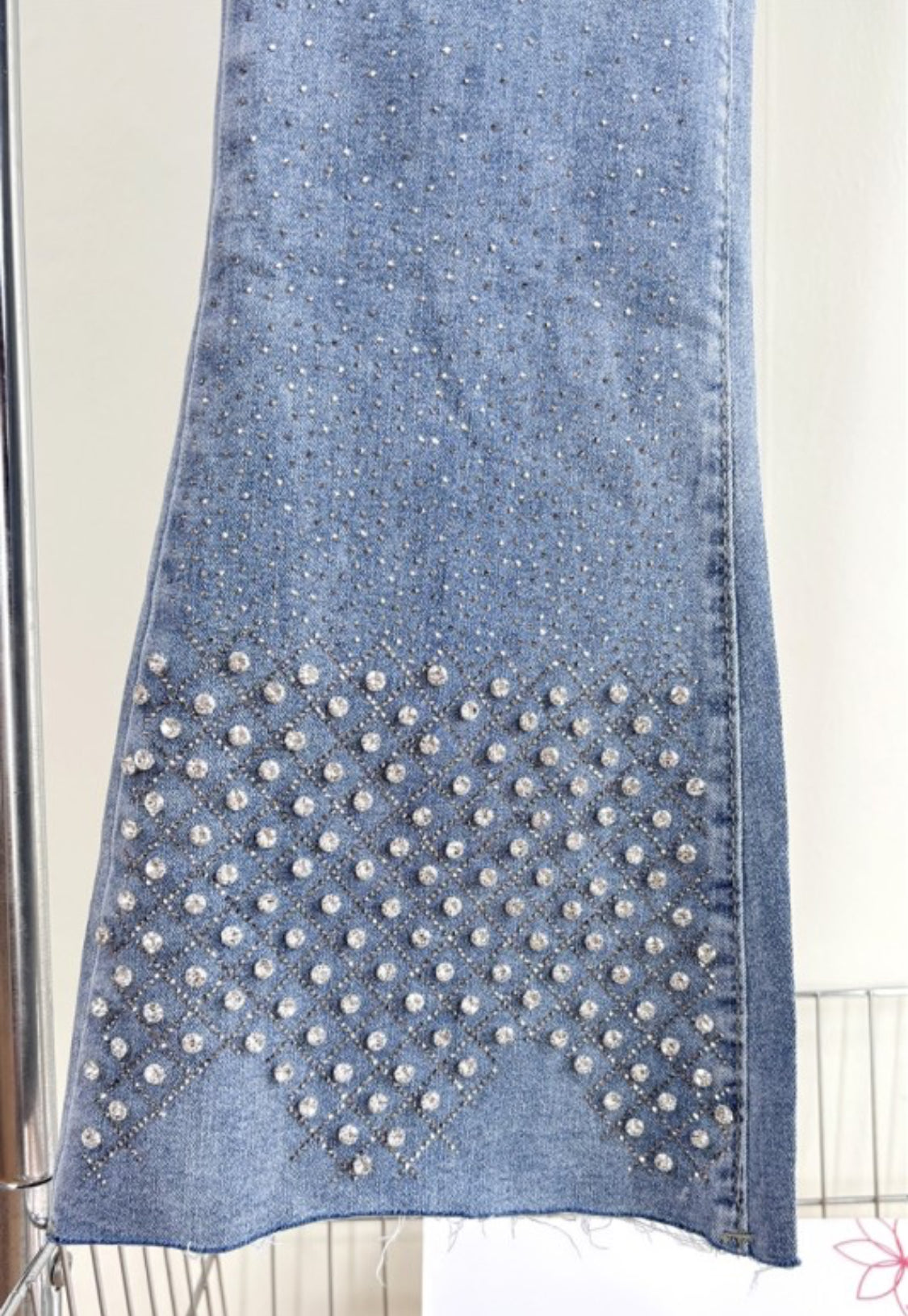 Flared Jean With Rhinestones