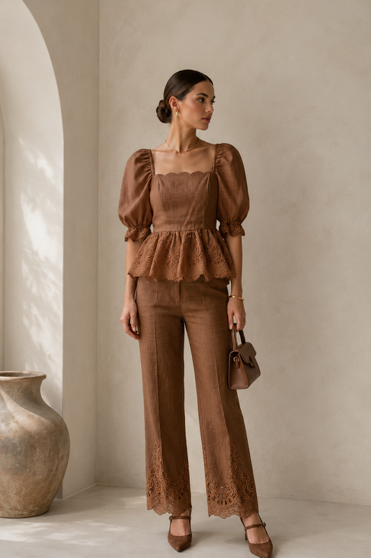 Coffee Grace Linen Set
