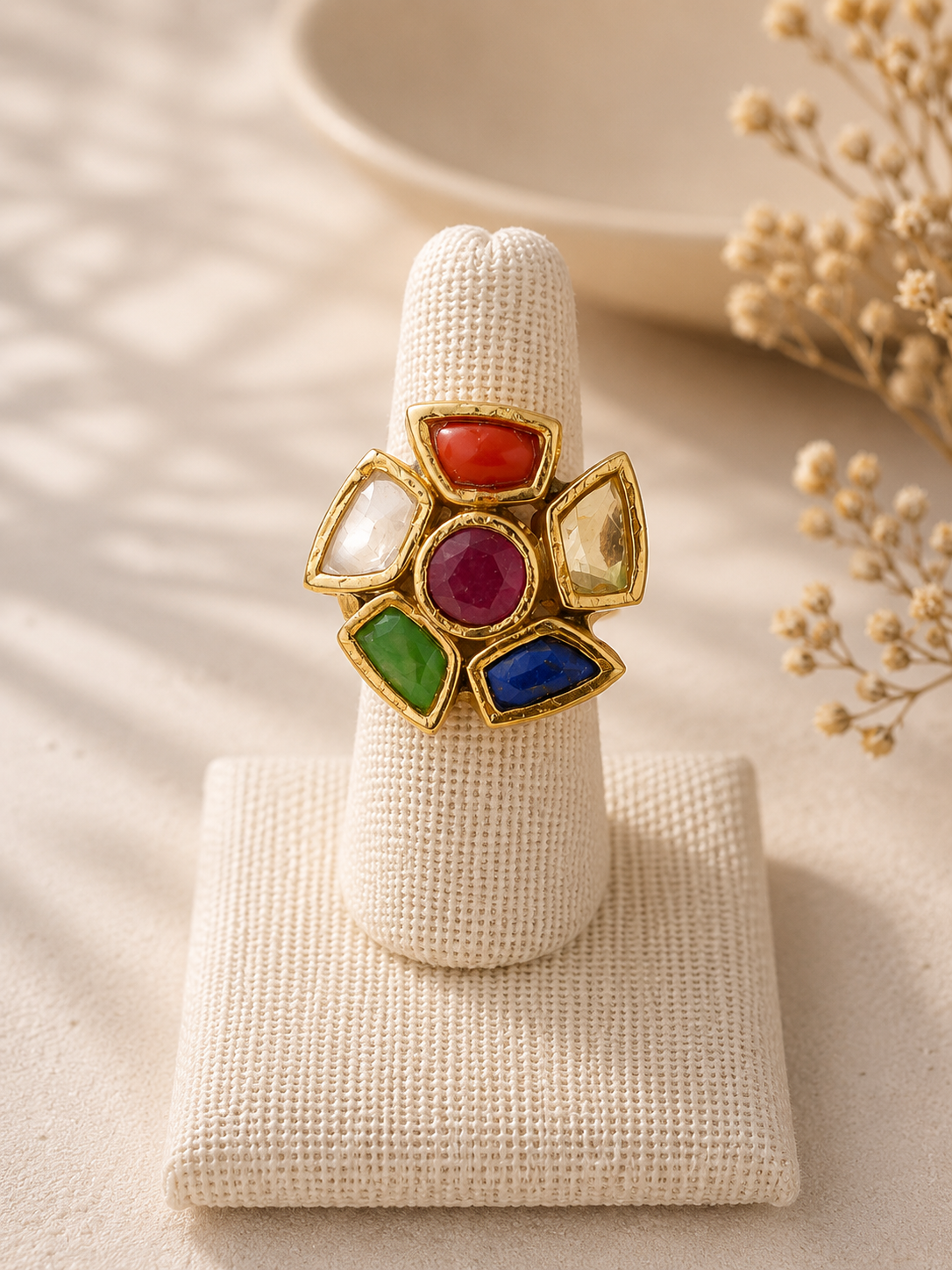 Meera Multicolor Kundan Ring