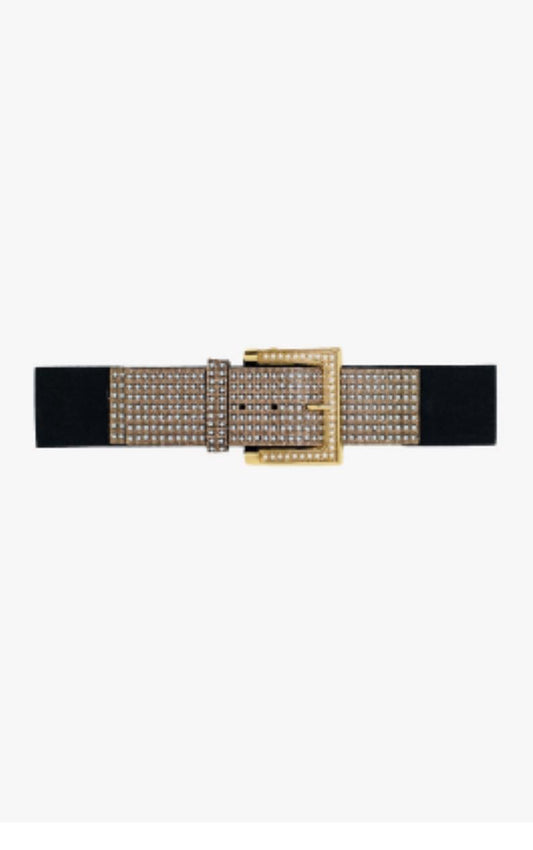 Black Belt Gold Square Medal Rhinestone