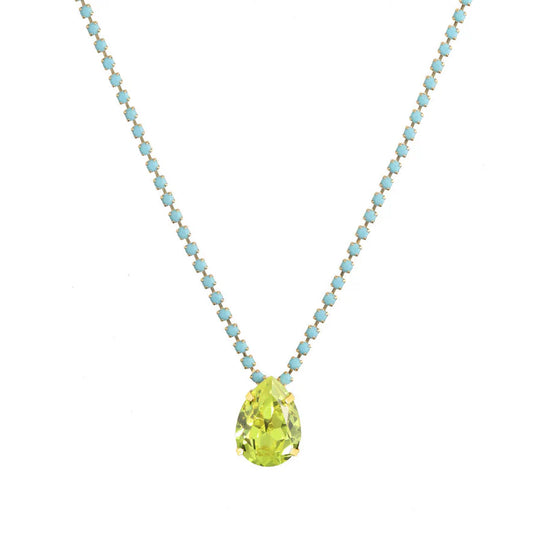 Milli Necklace in vibrant Chartreuse and Turquoise