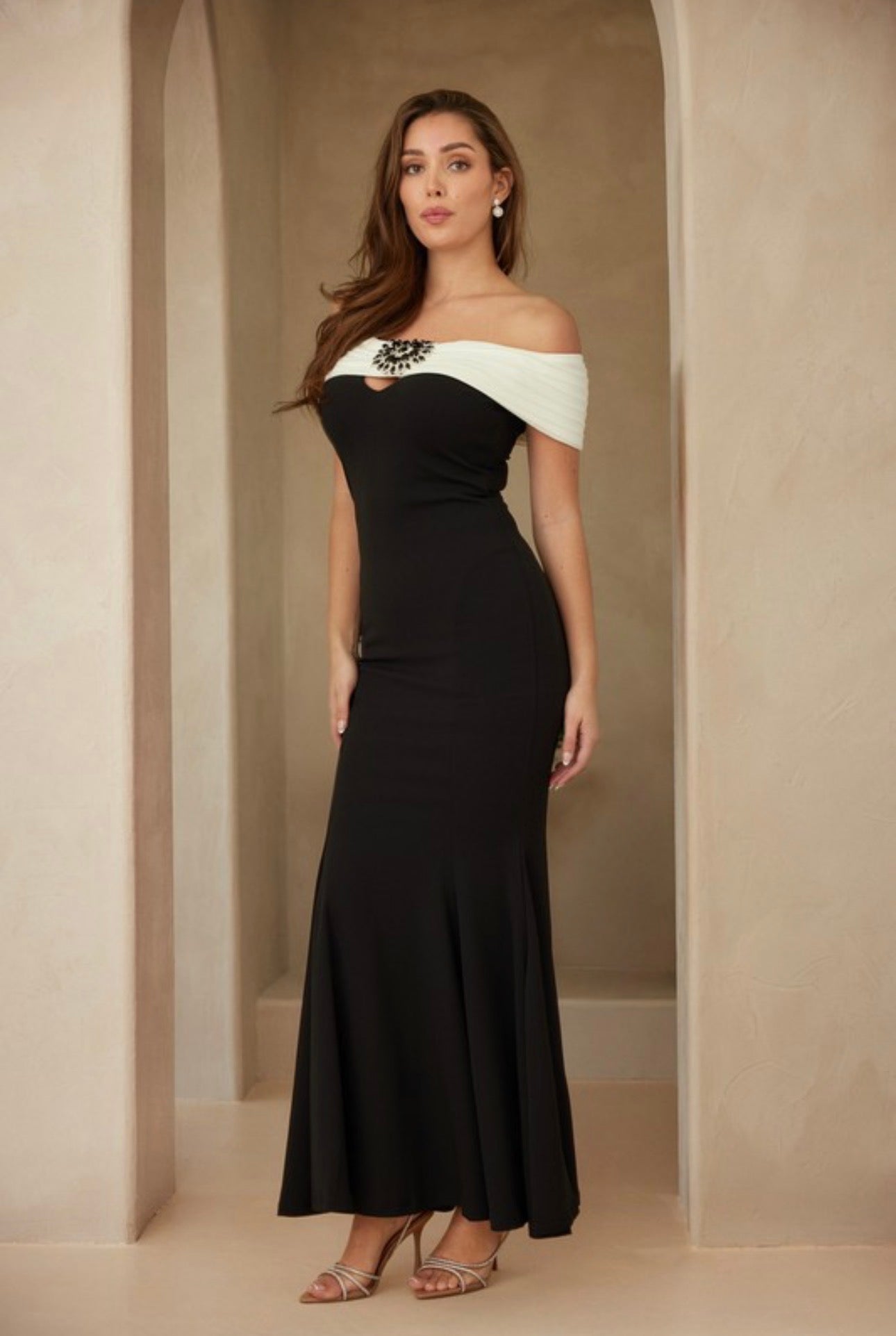 Black & White Sirens Long Dress