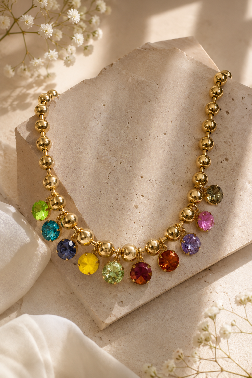 TOVA Anya Necklace in Antique Gold